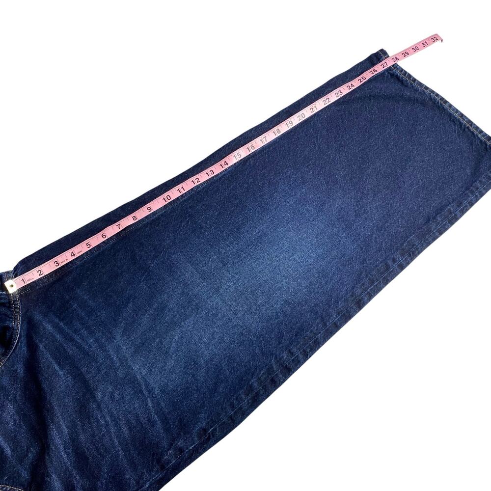 Old Navy Baggy Wide Leg Jeans Dark Wash Mid Rise Sz 14 Petite Skater Streetwear - Picture 13 of 13